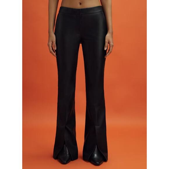 REISS x McLaren F1 Team Lottie Slit Front Leather Pants - Picture 1 of 16